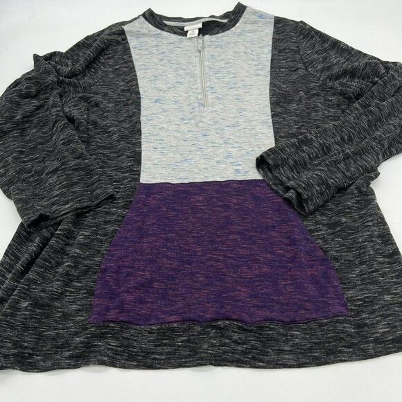 Chico's Weekends Sweater XL Women's 1/4 Zip Pullover Stretchy Pockets - Picture 1 of 4